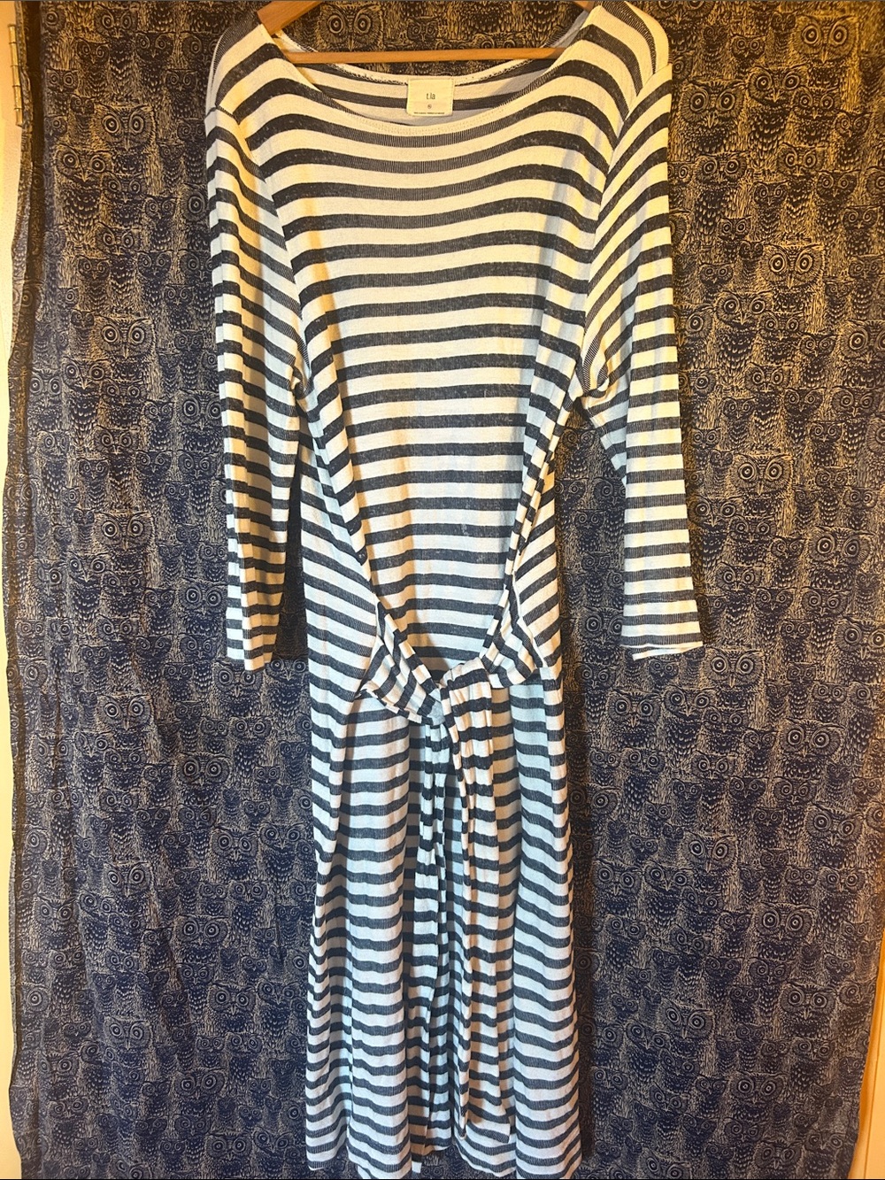 Women's Striped Tie-Waist Dress - Black & White